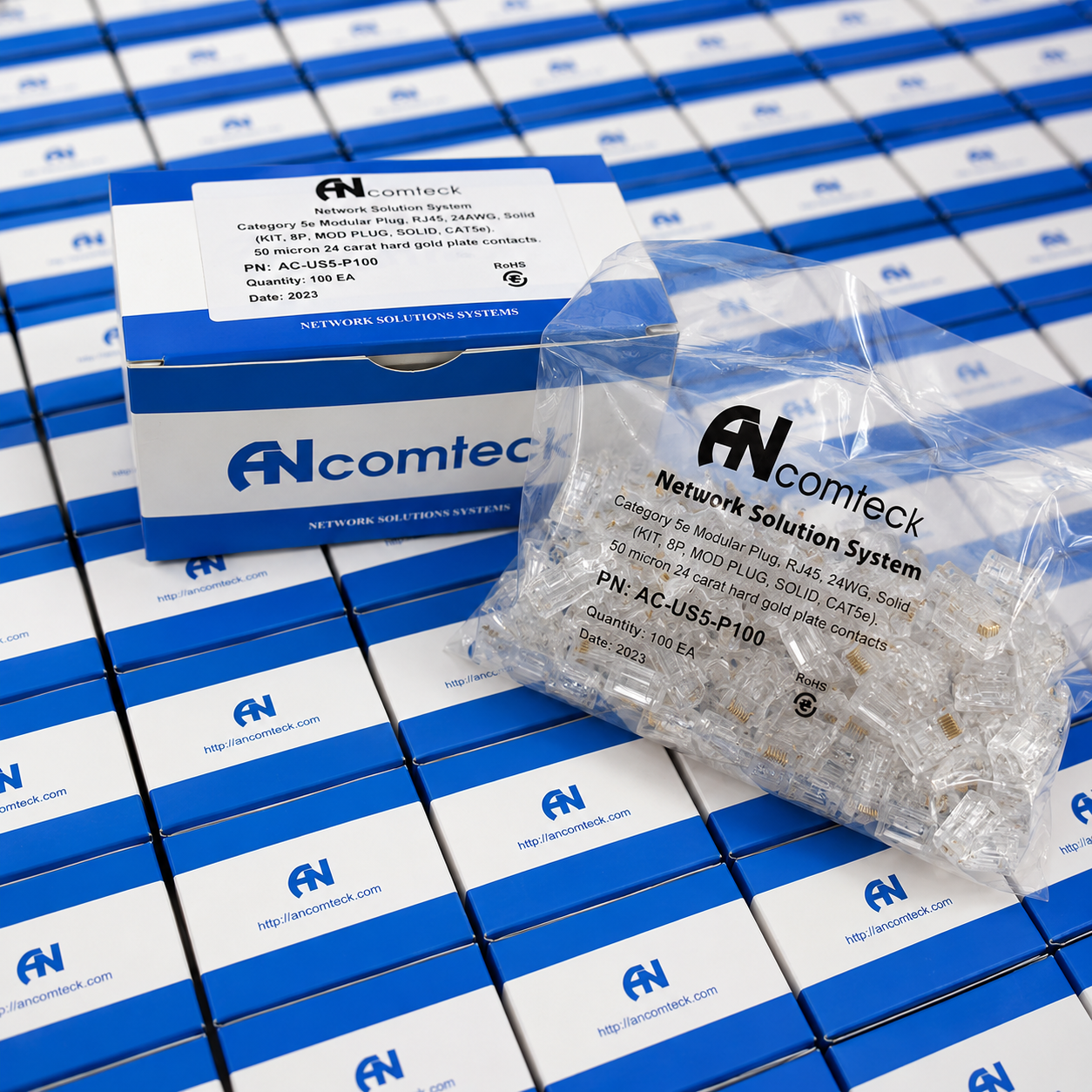 Hạt mạng Cat5E UTP ANCOMTECK AC-US5-P100